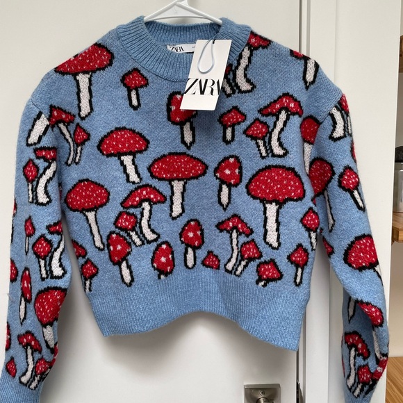 Zara Sweaters - NWT  ZARA Women Mushroom Toadstool Cropped Sweater XS